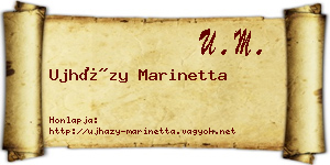 Ujházy Marinetta névjegykártya